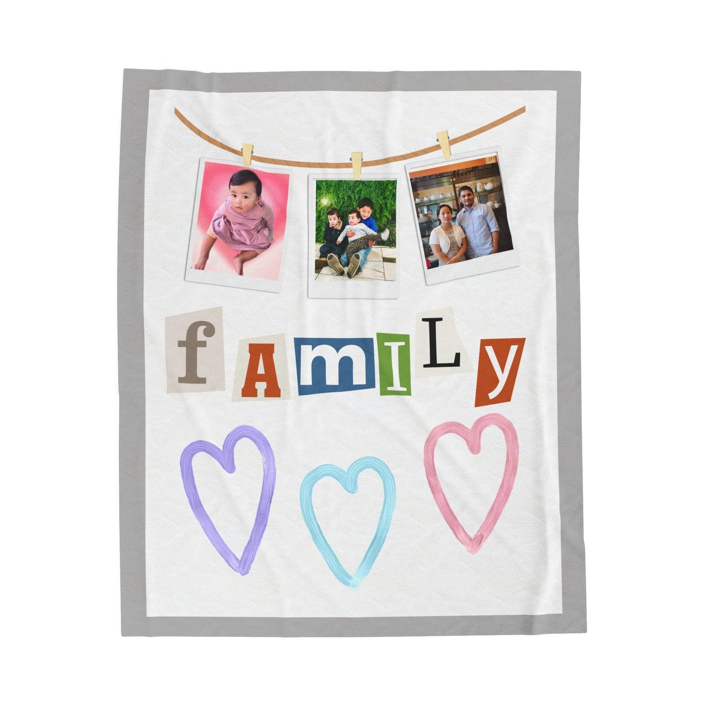 My Family Velveteen Plush Blanket