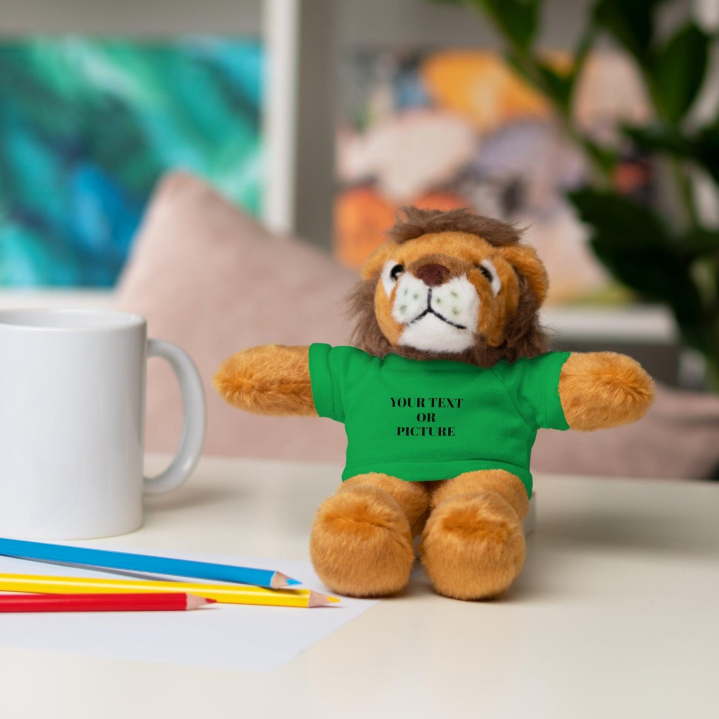 Cute lion plushie with removable tee