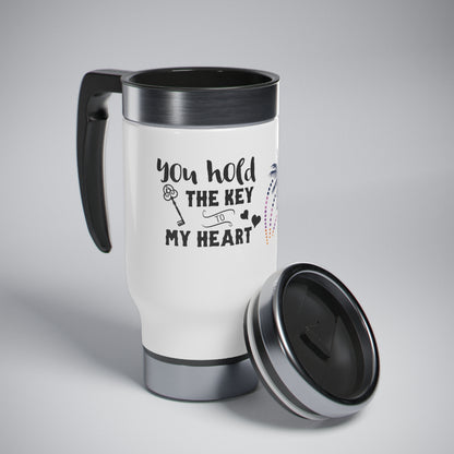You hold the key to my heart Tumbler with handle 