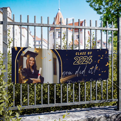 Custom Graduation Vinyl Banners | Personalized with Name & Year.