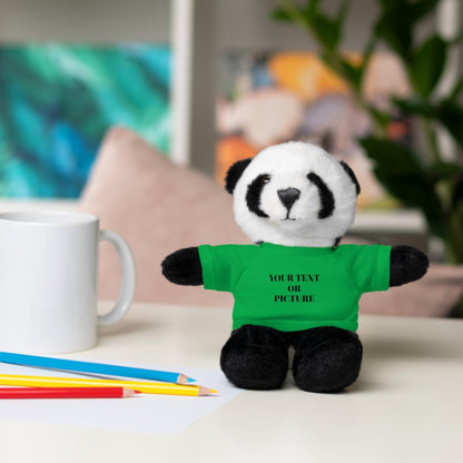 Adorable panda plushie with customizable tee