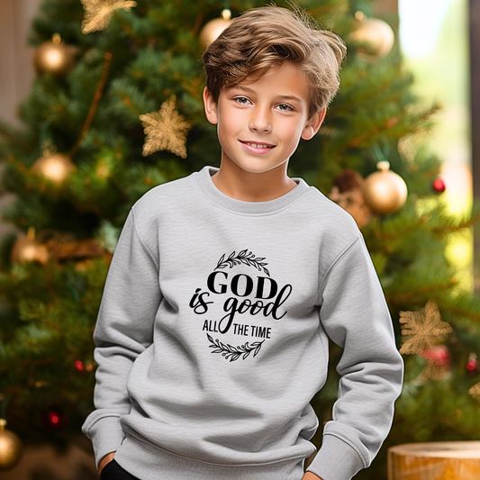 God is good all the time, Youth Crewneck Sweatshirt