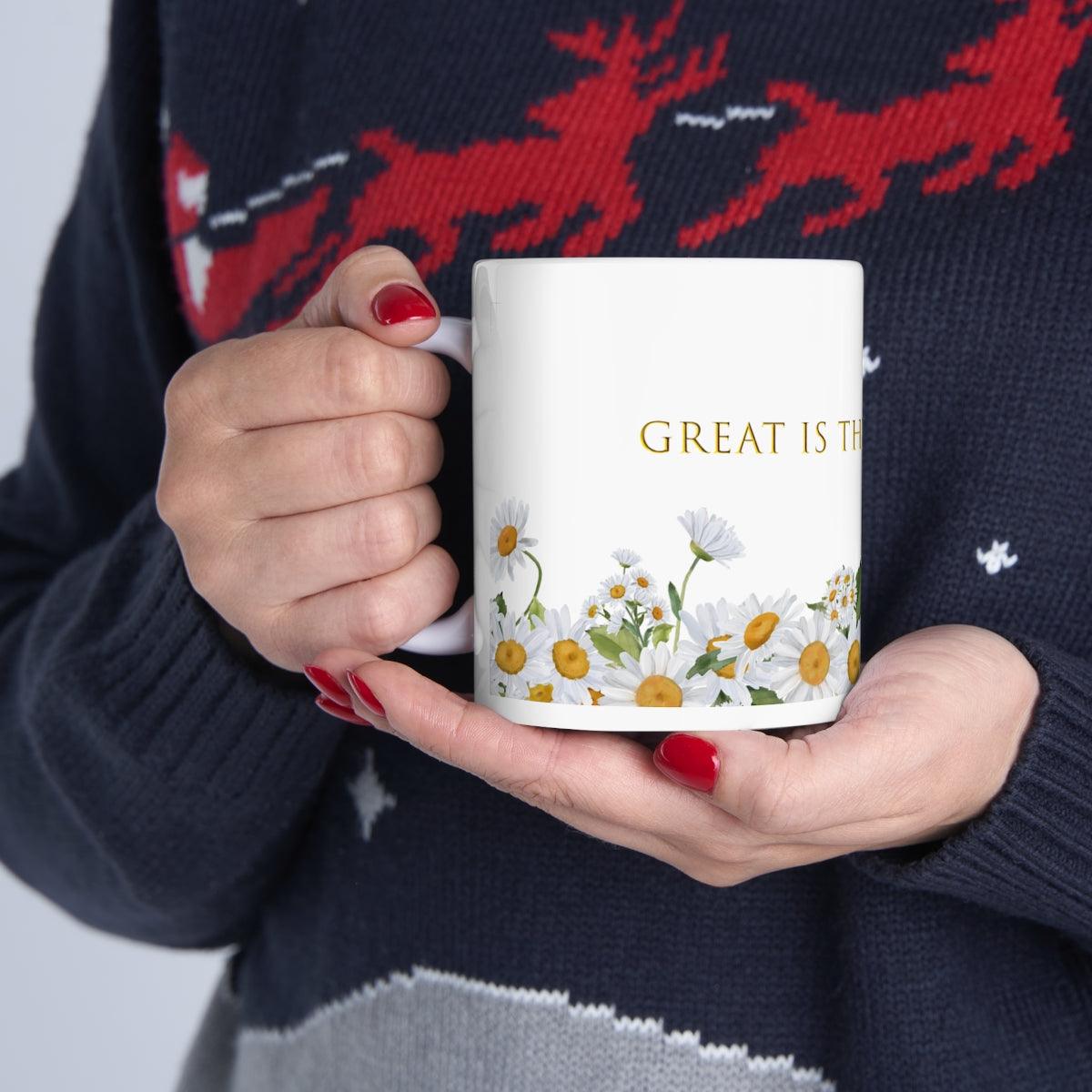 Great is thy faithfullness 11oz mug wit h flower desgn