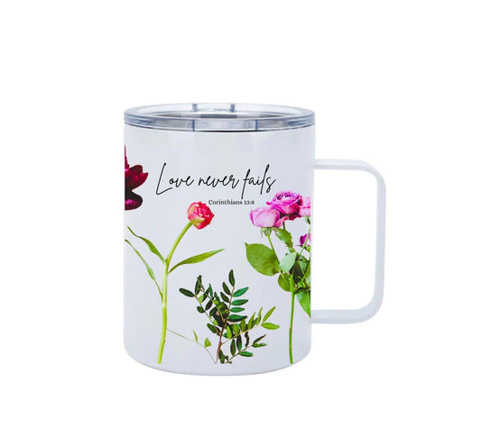 Love Never Fails 12oz stainless steel Mug