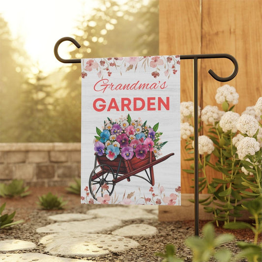 Grandma's Garden Flower Personalized Flag