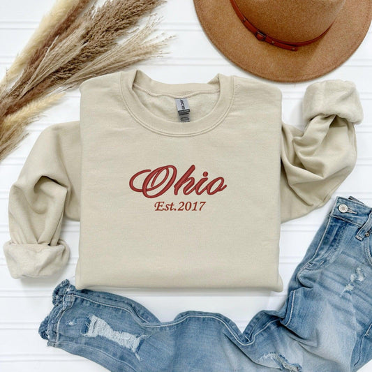 Ohio Roots Embroidered Sweatshirt - Personalized EST Year