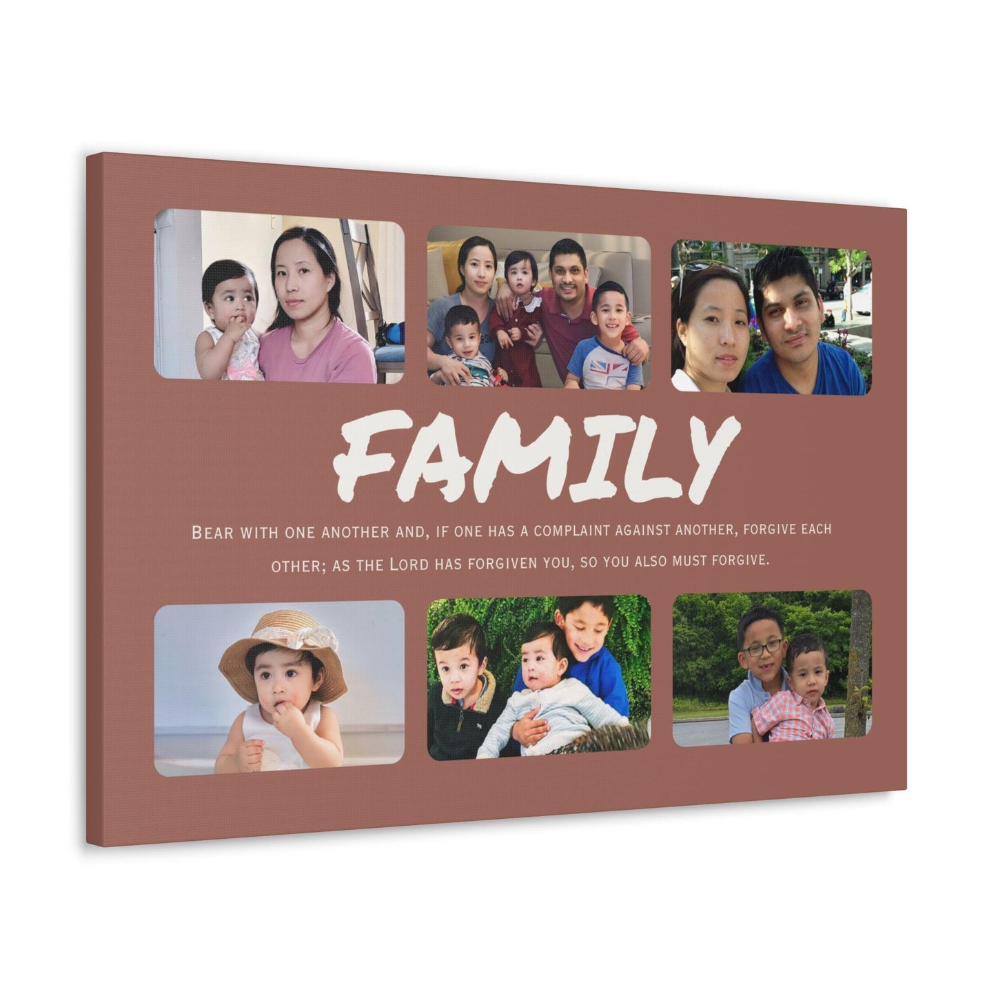 Collage family photo print side vew