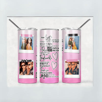 BEST FRIEND 4 photo customize 20 oz straight Tumbler - Sukmit CreationBEST FRIEND 4 photo customize 20 oz straight Tumbler