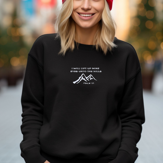 Lift Your Eyes Mountain Sweatshirt - Christian Apparel - Psalm 121:1