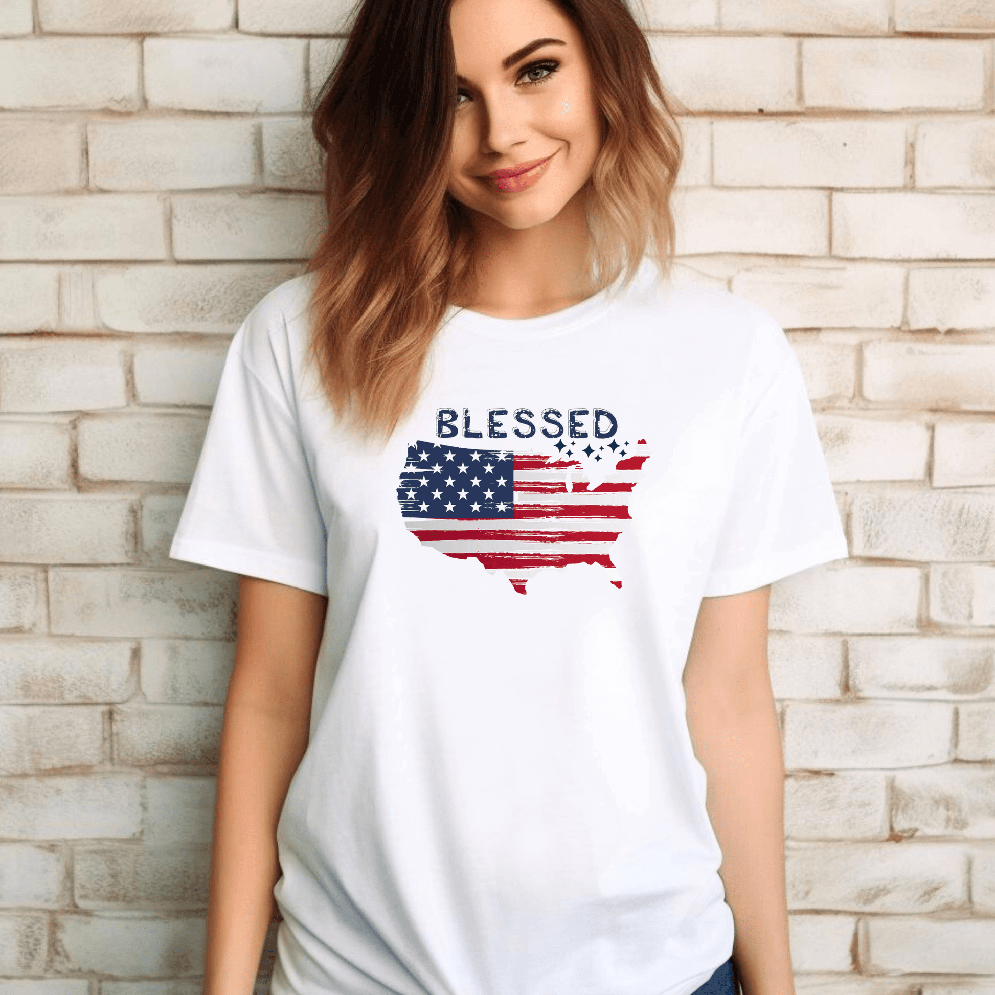 Blessed 4th July American Map T - Shirt - Sukmit CreationBlessed 4th July American Map T - Shirt