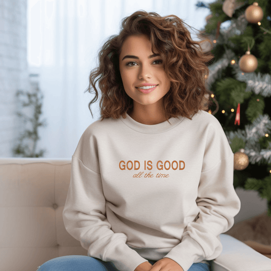 Embroidered God is Good Sweatshirt, God is Good, Unisex Sweatshirt great for men and women Sweatshirt or Hooded Sweatshirt