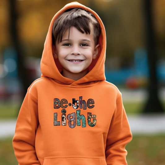 Be the light kids hoodies-Bottle green