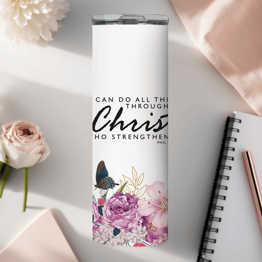 I can do all things through in christ 20 oz tumbler