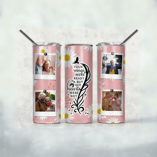 Personalized Memorial 20 oz Tumbler with 4 Photo