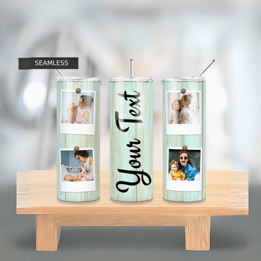 Treasured Memories: Personalized 4-Photo 20oz Stainless Steel Tumbler 